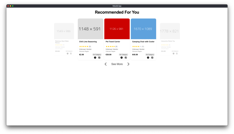 Recommendation Carousel